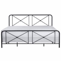 Hillsdale Furniture Williamsburg Metal King Bed Decorative Double X Design Black