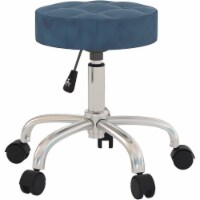 Hillsdale Furniture Nora Tufted Adjustable Metal Vanity Stool Blue Velvet