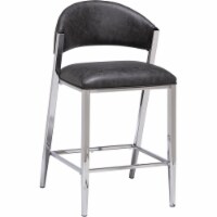 Hillsdale Molina 26 Metal Contemporary Counter Stool in Chrome/Gray