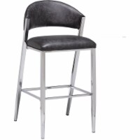 Hillsdale Molina 30 Metal Contemporary Bar Stool in Gray/Chrome