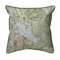 Betsy Drake Lake Winnipesaukee NH Nautical Map Small Indoor/Outdoor Pillow 12x12