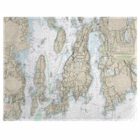 Betsy Drake PM13221NP 14 x 18 in. Narragansett Bay, RI Nautical Map Place Mat - Set of 4