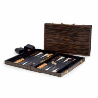 Bey-Berk International G547 Backgammon Set with Wenge Finished Wood Exterior Black & White In