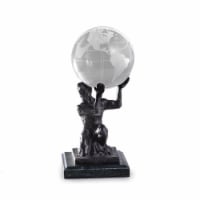 Bey-Berk International R62Z Cast Metal Atlas Ball Holder with Bronzed Finish, Green Marble &