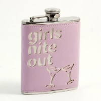 Bey-Berk International FS366 6 oz Stainless Steel Leatherette Girls Nite Out Flask with Capti