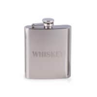 Bey-Berk International FS107W 7 oz Stainless Steel Mirror Finish Whiskey Flask with Captive C