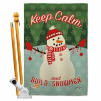 Breeze Decor BD-XM-HS-114198-IP-BO-D-US18-WA 28 x 40 in. Keep Calm Build Snowmen Winter Chris