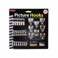 Kole Imports OT986-24 Picture Hanging Hooks, 30 Piece - Pack of 24