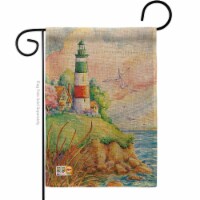 Breeze Decor BD-BN-G-106064-IP-DB-D-US12-AM 13 x 18.5 in. Cliff Lighthouse Burlap Coastal Bea