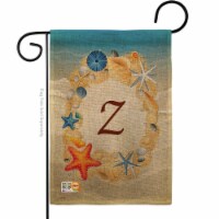 Breeze Decor BD-BN-G-130182-IP-DB-D-US14-BD 13 x 18.5 in. Summer Z Initial Burlap Coastal Bea