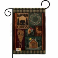 Breeze Decor BD-XM-G-114163-IP-DB-D-US18-AM 13 x 18.5 in. Winter Lakeview Cabins Burlap Chris