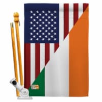 Breeze Decor BD-FS-HS-108237-IP-BO-D-US14-BD 28 x 40 in. US Irish Friendship Flags of the Wor