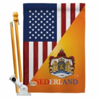 Breeze Decor BD-FS-HS-108384-IP-BO-D-US16-BD 28 x 40 in. US Dutch Friendship Flags of the Wor