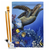Breeze Decor BD-WL-HS-110067-IP-BO-D-US13-AL 28 x 40 in. Flight of the Sea Turtle Nature Wild