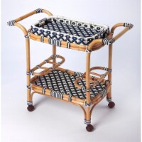 Butler Specialty Company, Selena & Rattan Bar Cart, Blue