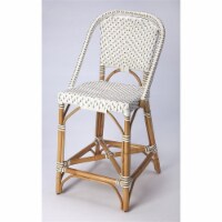 Butler Specialty Solstice Rattan Counter Stool in White and Tan