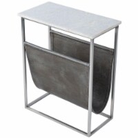 Butler Specialty Koler Marble and Leather Magazine Table in Beige