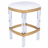Butler Specialty Jordan Acrylic and Polished Brass Counter Stool in White