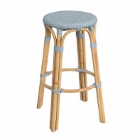 Butler Specialty Company, Tobias Round Rattan 30  Bar Stool, Baby Blue
