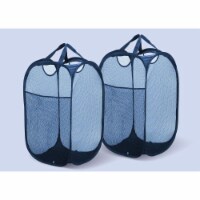 Mesh Pop Up Laundry Basket with Side Pocket&#44; Dark Blue