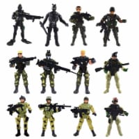 4 in. Tall Special Force Army Swat Soldiers Action Figures with Weapons & Accessories - 12 pe