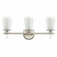 3-Light Vanity Light with Dual Clear and Frosted Shades