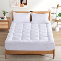 Quilted Down Alternative Mattress Topper White Jacquard