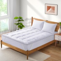 Quilted Down Alternative Mattress Topper White Jacquard