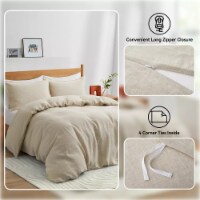 Luxurious 100% Premium Flax Linen Duvet Cover and Pillow Sham Set