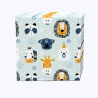 Napkin Set, 100% Polyester, Set of 4, 18x18 , Animal Faces