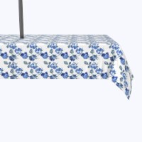 Water Repellent, Outdoor, 100% Polyester, 60x120 , Blue Watercolor Roses