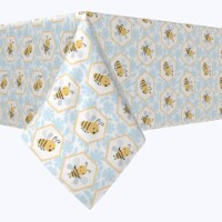 Square Tablecloth, 100% Polyester, 60x60 , Cartoon Honeycomb Bees