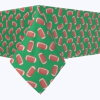 Square Tablecloth, 100% Polyester, 54x54 , Footballs Green
