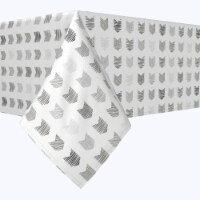 Rectangular Tablecloth, 100% Polyester, 60x104 , Grey Geometric Arrows