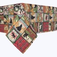 Square Tablecloth, 100% Polyester, 70x70 , Great Outdoors Patchwork