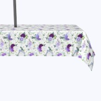 Water Repellent, Outdoor, 100% Polyester, 60x104 , Purple & White Hydrangeas