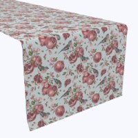 Table Runner, 100% Polyester, 14x108 , Pomegranate Trees & Birds