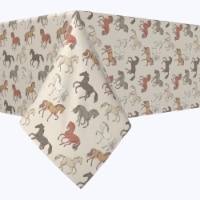 Rectangular Tablecloth, 100% Polyester, 60x84 , Wild Horses
