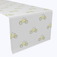 Table Runner, 100% Polyester, 14x108 , Yellow City Bicycles
