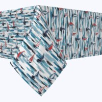 Square Tablecloth, 100% Cotton, 52x52 , Brush Stroke Sailboats