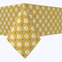 Rectangular Tablecloth, 100% Cotton, 52x120 , Bumble Bees & Daisies