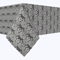 Square Tablecloth, 100% Cotton, 52x52 , Butterflies Tile Design