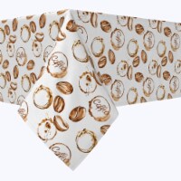 Square Tablecloth, 100% Cotton, 52x52 , Coffee Shop Print