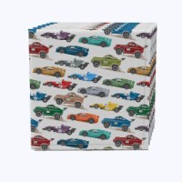 Napkin Set of 4, 100% Cotton, 20x20 , Colorful Speed Racers