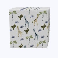 Napkin Set of 4, 100% Cotton, 20x20 , Giraffe Wild Life