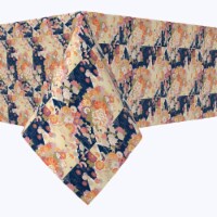 Rectangular Tablecloth, 100% Cotton, 52x120 , Japanese Flower Pattern