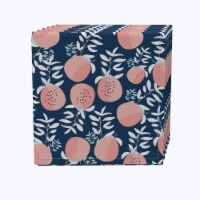 Napkin Set of 4, 100% Cotton, 20x20 , Peaches Design