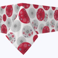 Square Tablecloth, 100% Cotton, 52x52 , Red Japanese Umbrella Design