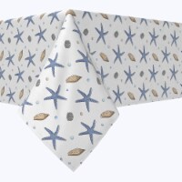 Square Tablecloth, 100% Cotton, 52x52 , Seashore Decoration
