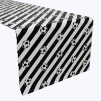 Table Runner, 100% Cotton, 16x72 , Soccer Ball Stripe